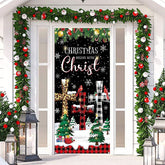 Aperturee - Sparkle Cross Tree Black Night Christmas Door Cover